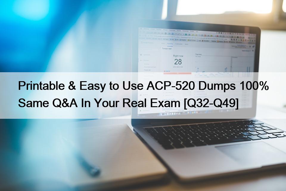 Printable & Easy to Use ACP-520 Dumps 100% Same Q&A In Your Real Exam [Q32-Q49]