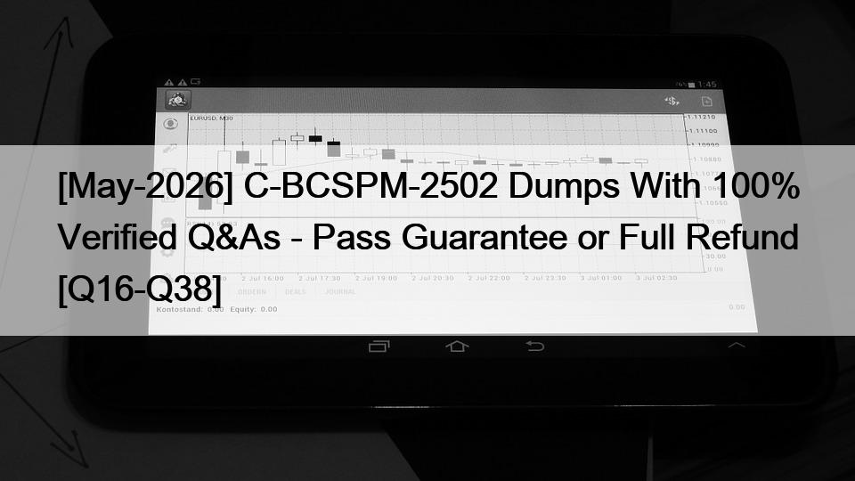 [May-2026] C-BCSPM-2502 Dumps With 100% Verified Q&As – Pass Guarantee or Full Refund [Q16-Q38]
